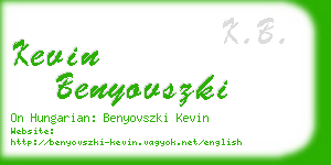 kevin benyovszki business card